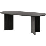 Selsey ? table de salle � manger ovale 90x203, 6cm ? fr�ne portland noir ? hauteur 75cm ? pieds droits ...