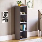 Oxford bibliothque cube 4 niveaux meuble de rangement tagre h 106 x l 32 x p 24 cm, gris