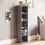 Oxford bibliothèque cube 5 niveaux meuble de rangement Étagère h 132 x l 32 x p 24 cm, gris Oxford bibliothèque cube 5 niveaux meuble de rangement Étagère h 132 x l 32 x p 24 cm, gris