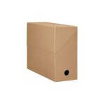 Oxford - boîte de classement carton papier grain toile dos 12 cm - havane - lot de 5 Oxford - boîte de classement carton papier grain toile dos 12 cm - havane - lot de 5