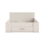 Oxygene lit adulte contemporain bois mat blanc perle + tete de lit - l 160 x l 200 cm Oxygene lit adulte contemporain bois mat blanc perle + tete de lit - l 160 x l 200 cm