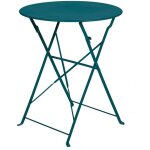 Ozalide - table de jardin pliante - 2 places - bleu canard - capri