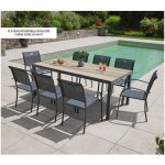 Ensemble table et fauteuils de jardin - 8 places - chêne doré et nuit - timor Ensemble table et fauteuils de jardin - 8 places - chêne doré et nuit - timor