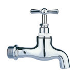 Robinet de puisage mâle 12 / 17 (3 / 8 ) nf à bec lisse en laiton chromé Robinet de puisage mâle 12 / 17 (3 / 8 ) nf à bec lisse en laiton chromé