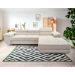 Bestmobilier - pablo - canap d'angle droit - 6 places - convertible avec coffre et ttires rglables ...