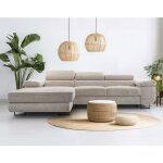 Bestmobilier - pablo - canap� d'angle gauche - 6 places - convertible avec coffre et t�ti�res r�glables ...