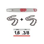 Oregon - pack 1 guide + 2 chaînes tronçonneuse sfhd025 3 / 8 063 50cm Oregon - pack 1 guide + 2 chaînes tronçonneuse sfhd025 3 / 8 063 50cm