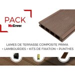 Pack 1 m� lame de terrasse composite prima accessoires (3 coloris) 2200mm - coloris - chocolat, epaisseur ...