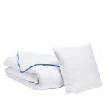 Bleu calin - pack 1 personne couette temp�r�e 140x200cm + 1 oreiller 60x60cm