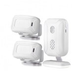 Pack 2 capteurs de mouve me nt pir + sonnette de porte - sonnette sans fil avec 2 capteurs infrarouge ...