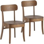 Pack de 2 chaises nala couleur noyer, bois massif