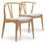 Pack 2 chaises rustic, couleur ch�ne, bois massif, 55 cm x 54, 5 cm x 76 cm