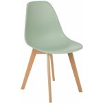 Sklum - pack de 2 chaises de salle � manger en polypropyl�ne et bois de h�tre scand nordic c�ladon