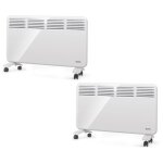 Pack 2 convecteurs mobile ou fixe radiateur � convection quickfix 2000 - 2000 w, ultra plat, chauffage ...