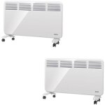 Pack 2 convecteurs mobile ou fixe radiateur  convection quickfix 2000 - 2000 w, ultra plat, chauffage ...