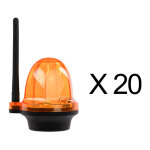 Pack de 20 feu clignotant portail et garage 12 24 220v, led d'alarme yet6139 sans fil orange lumire ...