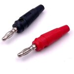 Pack de 4 fiches bananes 4 mm 2 noires 2 rouges, adaptateur fiche banane pour c�ble haut - parleur multim�tre ...