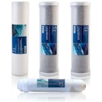 Pack de 4 filtres universels pour osmose inverse 5 �tapes avec postfiltre � raccord rapide