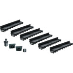 Mea - pack de 6 : caniveau extérieur avec grille à fente en pp recyclé classe a15 park - caniveaux pour ... Mea - pack de 6 : caniveau extérieur avec grille à fente en pp recyclé classe a15 park - caniveaux pour ...