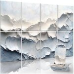 Pack de 8 panneaux muraux acoustiques 120x80cm - d�coration insonorisante pour studio, bureau et maison ...