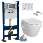 Pack autoportant bati - support geberit duofix + wc sans bride vitra integra + abattant softclose + plaque ...