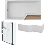 Jacob delafon - pack baignoire bain douche 180 x 90 neo version gauche + pare bain noir mat + tablier ... Jacob delafon - pack baignoire bain douche 180 x 90 neo version gauche + pare bain noir mat + tablier ...