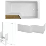 Jacob delafon - pack baignoire bain douche antid�rapante 160 x 90 neo blanc mat - v. droite + pare bain ...