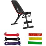 Pack banc de musculation keboo fitness serie 500 129, 5x45x118 cm et 6 bandes lastiques pour diffrents ...
