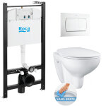 Roca - pack bâti - support active + wc grohe bau ceramic sans bride + abattant softclose + plaque blanche ... Roca - pack bâti - support active + wc grohe bau ceramic sans bride + abattant softclose + plaque blanche ...