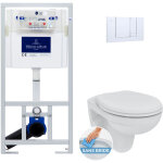 Villeroy&boch - viconnect pro s pack b�ti - support + wc porcher sans bride + abattant + plaque (viconnectporc ...
