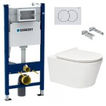 Geberit - pack bati - support 112cm + wc sans bride swiss aqua technologies brevis + abattant ultra - ...