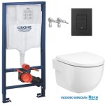 Pack bati - support grohe réservoir encastrable et plaque noir mat avec wc suspendu roca meridian white ... Pack bati - support grohe réservoir encastrable et plaque noir mat avec wc suspendu roca meridian white ...
