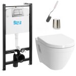 Pack bâti - support roca active + wc suspendu vitra + abattant soft close + plaque chrome + brosse de ... Pack bâti - support roca active + wc suspendu vitra + abattant soft close + plaque chrome + brosse de ...