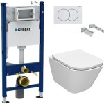 Geberit - pack b�ti - support + wc sans bride roca gap + abattant slim, softclose + plaque blanche (gapgeb3) ...