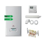 Pack chaudiere gaz murale themaplus condens f25 saunier duval dosseret + ventouse + thermostat