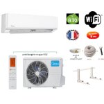 Pack climatiseur rversible mono - split midea arum a + + 5000w 50m2 + kit 15 mtres de pose complet ...