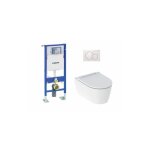 Pack complet wc geberit up320 + cuvette one turboflush + plaque blanche