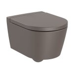 Roca - pack cuvette compacte suspendue rimless (sans bride) 'inspira round' avec abattant frein de chute, ...