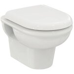 Pack cuvette suspendue de toilette wc ideal standard exacto rimelss cramique blanche avec abattant frein ...