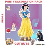 Pack dcoration figurine en carton blanche neige disney princesse hauteur 134cm