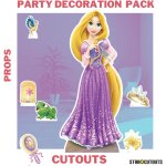 Pack dcoration figurine en carton disney princesse raiponce hauteur 134 cm