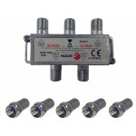 Pack fagor répartiteur antenne tv ou sat 1 entrée 4 sorties 5 - 2300mhz + 5 fiches f 7mm haute qualité ... Pack fagor répartiteur antenne tv ou sat 1 entrée 4 sorties 5 - 2300mhz + 5 fiches f 7mm haute qualité ...