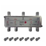 Pack fagor répartiteur antenne tv ou sat 1 entrée 6 sorties 5 - 2300mhz + 7 fiches f 7mm haute qualité ... Pack fagor répartiteur antenne tv ou sat 1 entrée 6 sorties 5 - 2300mhz + 7 fiches f 7mm haute qualité ...