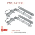 Pack de fixation pour antenne parabole sur balcon acier galvanis� pack f4 telefunken