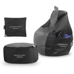 Happers - pack gamer gris : pouf gamer pro + repose - pieds + coussin pack gamer pro gris