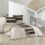 Pack housse de couette 220x240 cm so natural + drap housse 140x190x30 beige