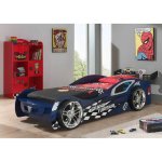 Pack - lit enfant voiture & armoire 'gran turismo' bleu & rouge Pack - lit enfant voiture & armoire 'gran turismo' bleu & rouge