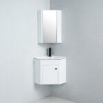Rue du bain - pack meuble miroir d'angle + meuble d'angle avec lave main - city