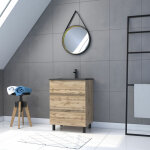 Aurlane - pack meuble sdb 60cm sur pieds 3 tiroirs chenevasque noire + miroir barber - timber 60 - pack40 ... Aurlane - pack meuble sdb 60cm sur pieds 3 tiroirs chenevasque noire + miroir barber - timber 60 - pack40 ...
