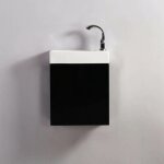 Rue du bain - pack minimalist blanc droite + meuble lave main noir dark